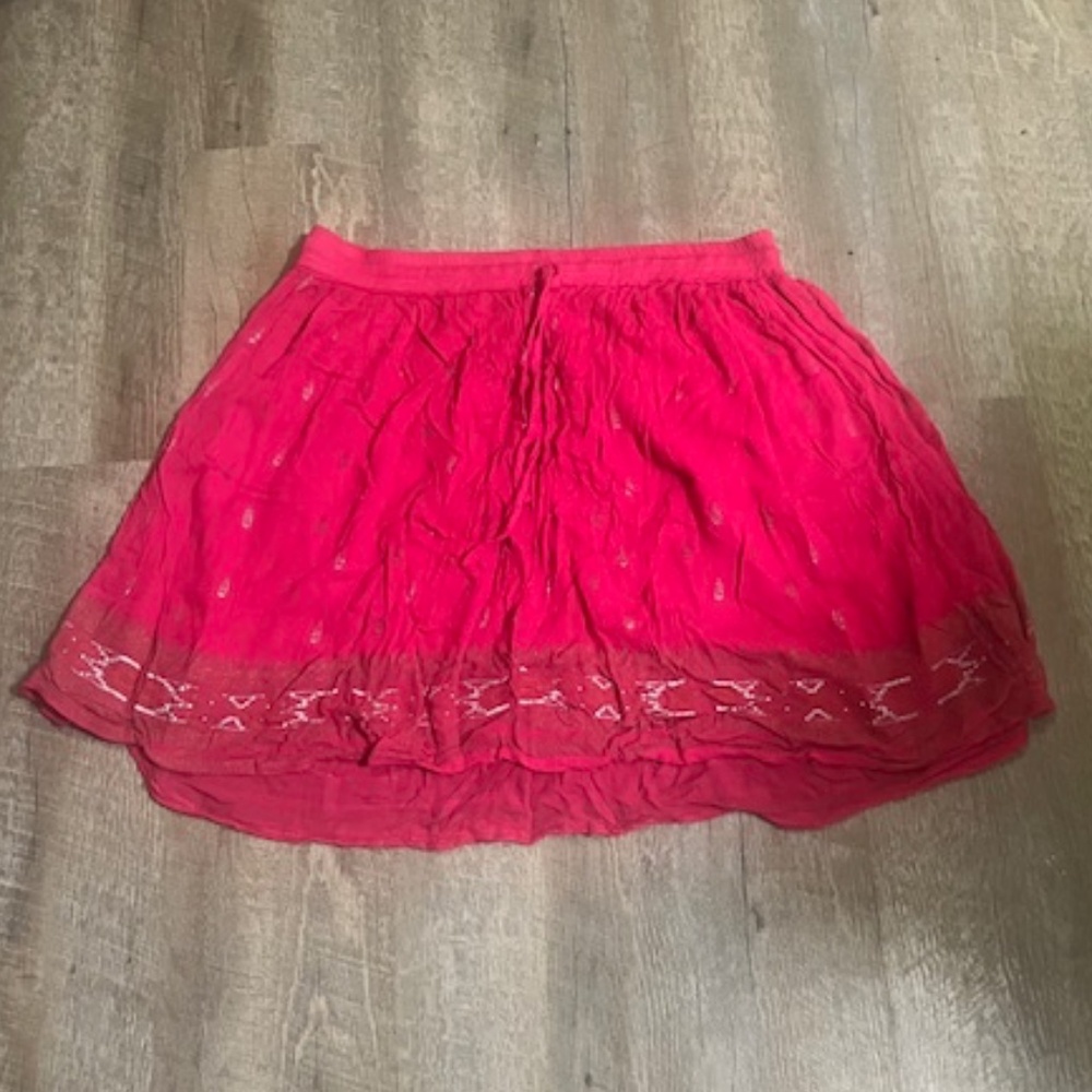 Belma New York Pink Embroidered Drawstring Skirt – One Size Fits Most